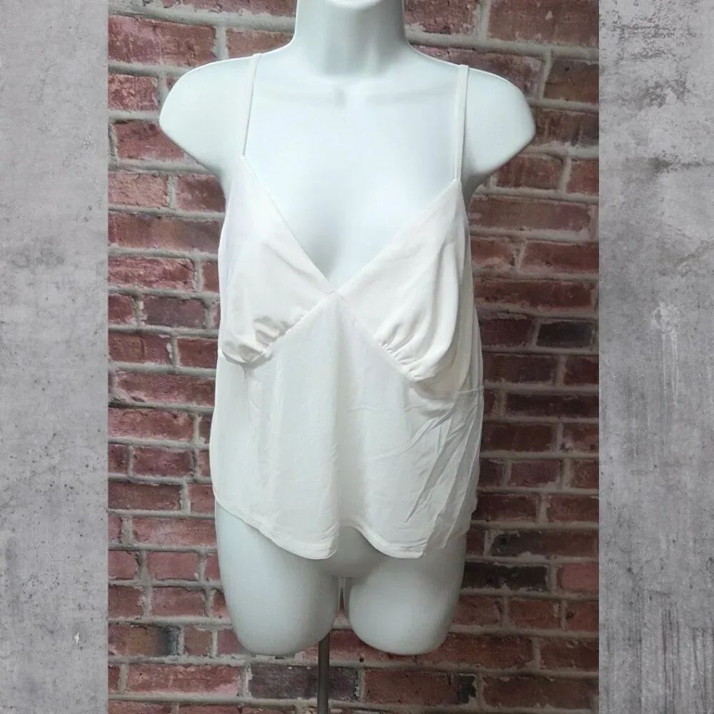 Wild Fable White Mesh Cropped Tank Top‎ XL Sweetheart Neck Slim Fit